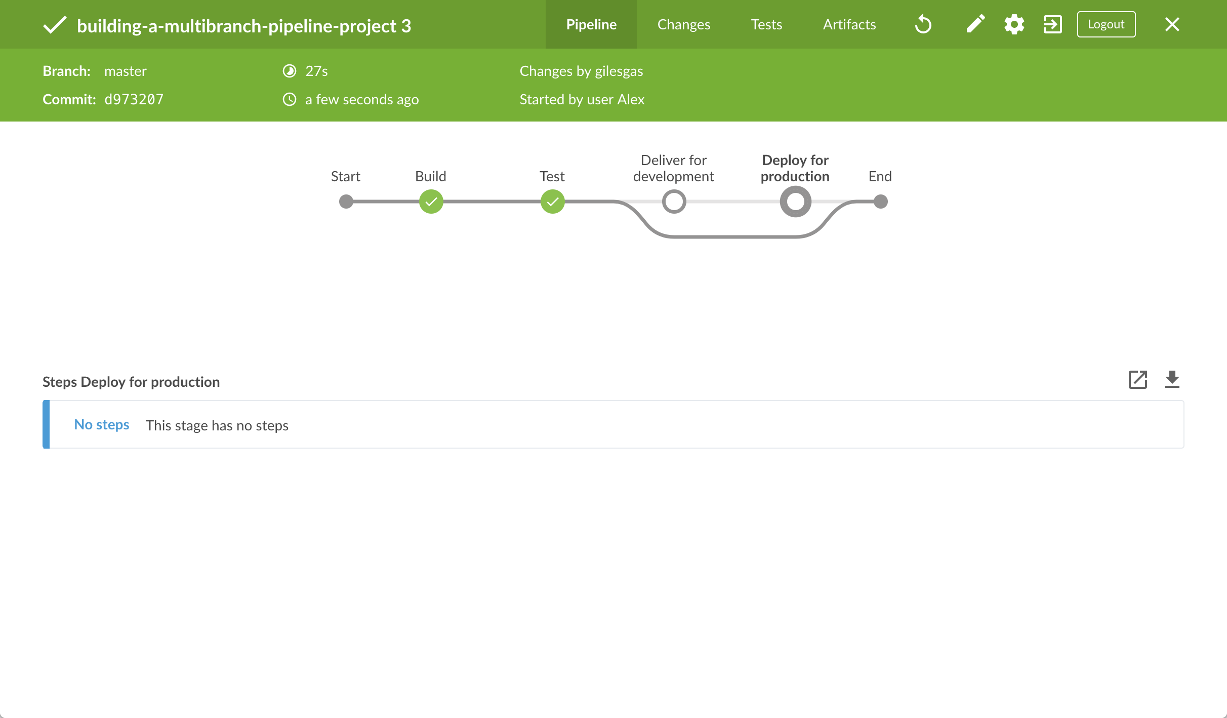 Complete Pipeline runs successfully on the 'master' branch